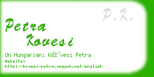 petra kovesi business card